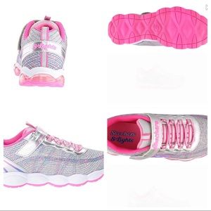 Sketchers Glimmer Lights Girls 11.5 Pink/Silver